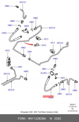 Тормозной шланг 4N11-2282-BA FORD