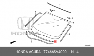 Уплотнитель стекла ветрового 77466SV4000 HONDA
