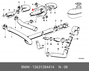 Заслонка дополнительной подачи воздуха 13 63 1 284 414 BMW
