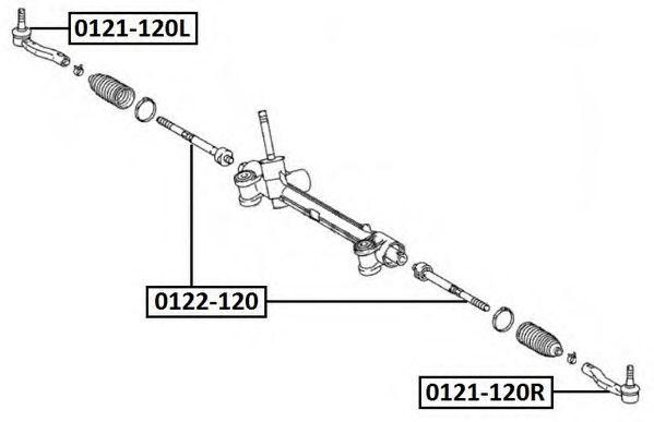 Наконечник рулевой тяги 0121-120L ASVA