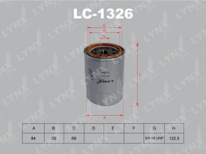 Фильтр масляный двигателя LC-1326 LYNXAUTO