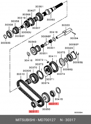 Подшипник первичного вала КПП MD700127 MITSUBISHI