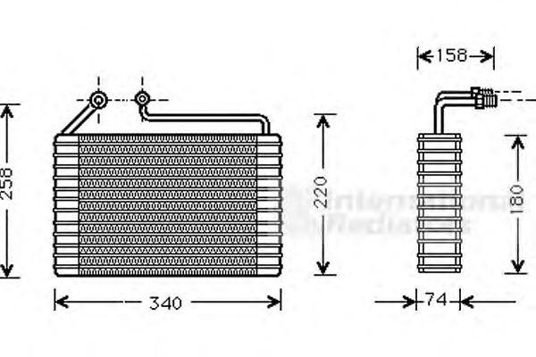 Испаритель, кондиционер 8100V034 VAN WEZEL