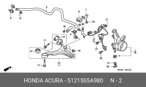 Кулак поворотный (комплект) 51215S5A980 HONDA