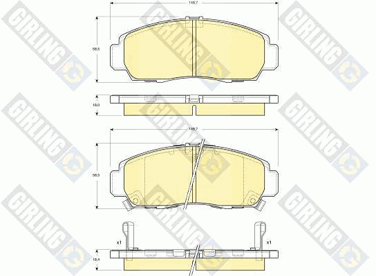 Комплект тормозных колодок, диско 6132409 GIRLING