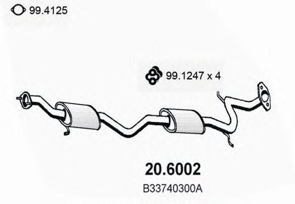 Средний глушитель выхлопных газов 206002 ASSO