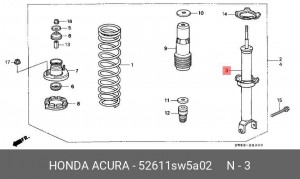 Амортизатор подвески 52611SW5A02 HONDA