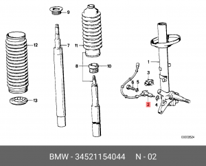 Датчик, частота вращения колеса 34 52 1 154 044 BMW