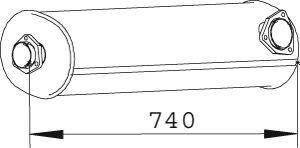 Средний глушитель выхлопных газов 74318 DINEX