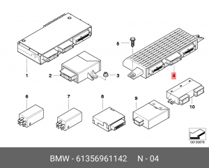 Блок коммутационный для реле, предохранителей 61 35 6 961 142 BMW