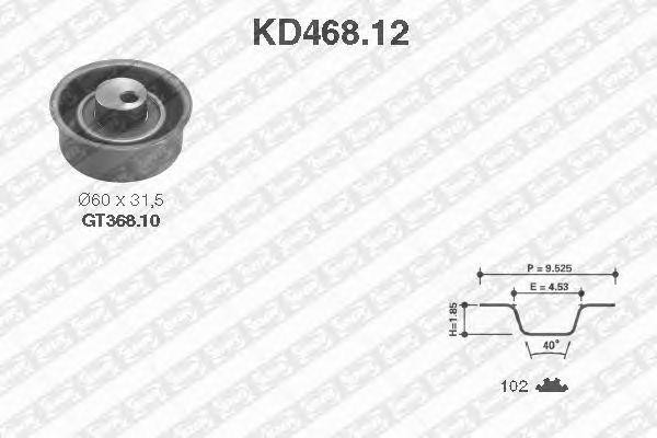Комплект ремня ГРМ KD468.12 NTN SNR