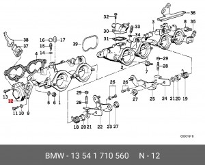 Датчик, положение дроссельной заслонки 13 54 1 710 560 BMW