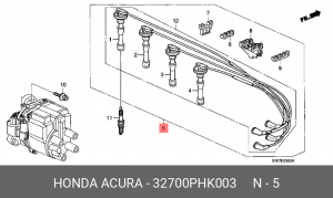 Ккомплект проводов зажигания 32700PHK003 HONDA