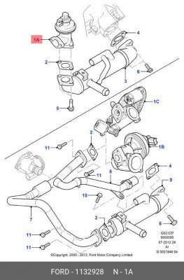 Клапан возврата ОГ 1132928 FORD
