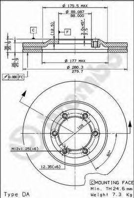 Тормозной диск 09.6866.10 BREMBO