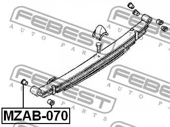 Сайлентблок - втулка рессоры MZAB-070 FEBEST