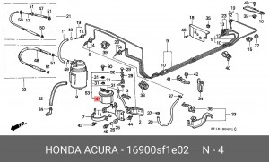Топливный фильтр 16900SF1E02 HONDA