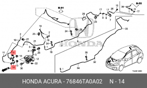 Электронасос стеклоомывателя 76846TA0A02 HONDA