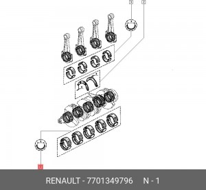 Подшипник коленвала 7701349796 RENAULT