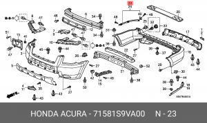Крепление бампера 71581S9VA00 HONDA