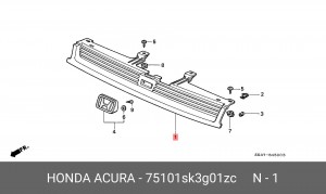 Решетка радиатора 75101SK3G01ZC HONDA