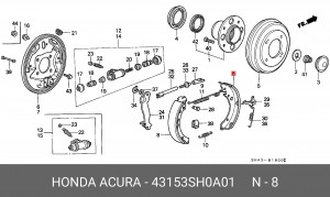 Комплект тормозных колодок 43153SH0A01 HONDA