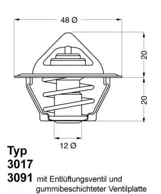 Термостат, охлаждающая жидкость 301792D2 WAHLER