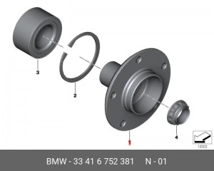 Ступица колеса 33 41 6 752 381 BMW