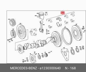 Вкладыши коренные коленвала A1230300640 MERCEDES BENZ