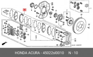 Комплект тормозных колодок, диско 45022SL0010 HONDA