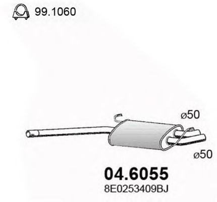 Средний глушитель выхлопных газов 046055 ASSO