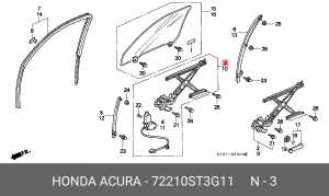 Подъемное устройство для окон 72210ST3G11 HONDA