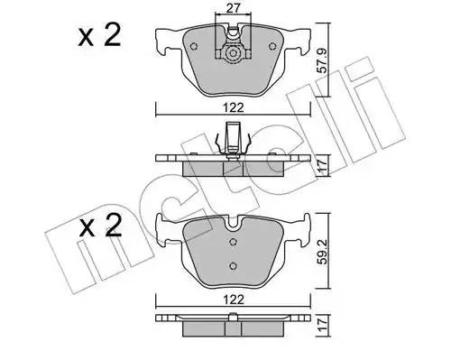 Комплект тормозных колодок, диско 2206440 METELLI