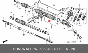 Комплект пылника, рулевое управление 53534S9A003 HONDA