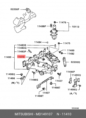 Прокладка, впускной коллектор MD149107 MITSUBISHI