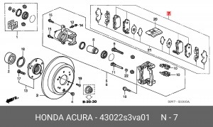 Комплект тормозных колодок, диско 43022S3VA01 HONDA