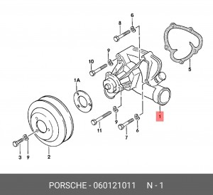 Водяной насос 060 121 011 PORSCHE