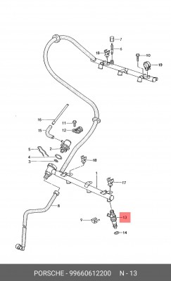 Клапанная форсунка 99660612200 PORSCHE