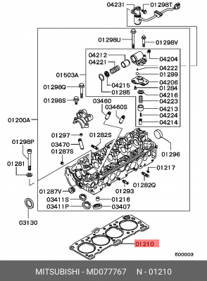 Прокладка, головка цилиндра MD077767 MITSUBISHI