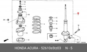 Амортизатор 52610S5TZ03 HONDA