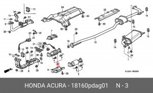 Катализатор 18160PDAG01 HONDA