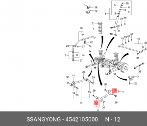 Сайлентблок 4542105000 SSANG YONG