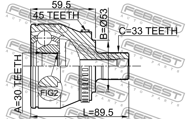 ШРУС 1710-004A45 FEBEST