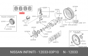 Кольца поршневые 12033-03P10 NISSAN