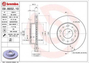 Тормозной диск 09.8932.10 BREMBO