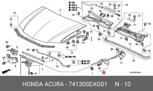 Трос замка открывания капота 74130SEAG01 HONDA