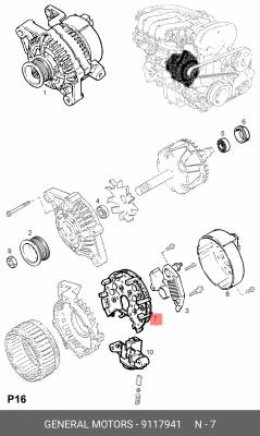 Выпрямитель, генератор 9117941 GENERAL MOTORS