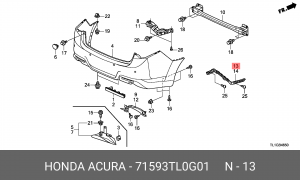 Кронштейн крепления бампера 71593TL0G01 HONDA
