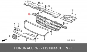 Решетка радиатора 71121SCAA01 HONDA
