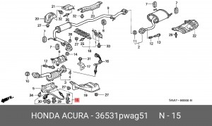 Лямбда-зонд 36531PWAG51 HONDA